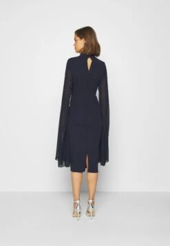 Wal G Cape Sleeve Dress - Cocktail Dress / Party Dress - Navy Blue -Wal G 9583139ed6d04f50800757bd304164be