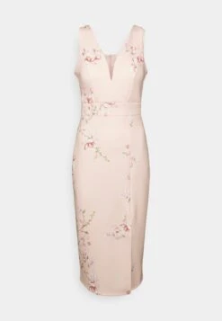 Wal G Wedding Alma V Neck Midi - Jersey Dress - Light Pink -Wal G 962720fd71df40c88f154ec013d2a7cf