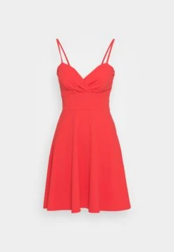 Wal G V Neck Strappy Skater Dress - Cocktail Dress / Party Dress - Coral -Wal G 9c212ab928f94c989b84df6fd18c456c