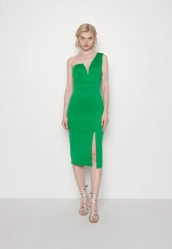Wal G Bella Of Shoulder Midi - Cocktail Dress / Party Dress - Leaf Green