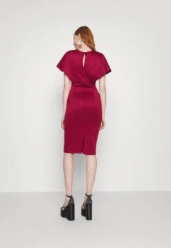 Wal G Wedding Betty Wrap Midi Dress - Jersey Dress - Wine -Wal G a2c4238de6774866bf6b71e212af5730