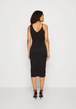 Wal G Wina Asymmetric Midi - Jersey Dress - Black -Wal G a348c8a0de714f0781870f70b7fd9c43