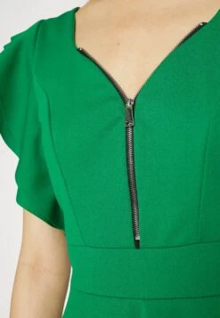 Wal G Danya Ruffle Sleeve Zip Skater Dress - Jersey Dress - Leaf Green -Wal G a3c8435c8f174d3ca5d5925e18fee573