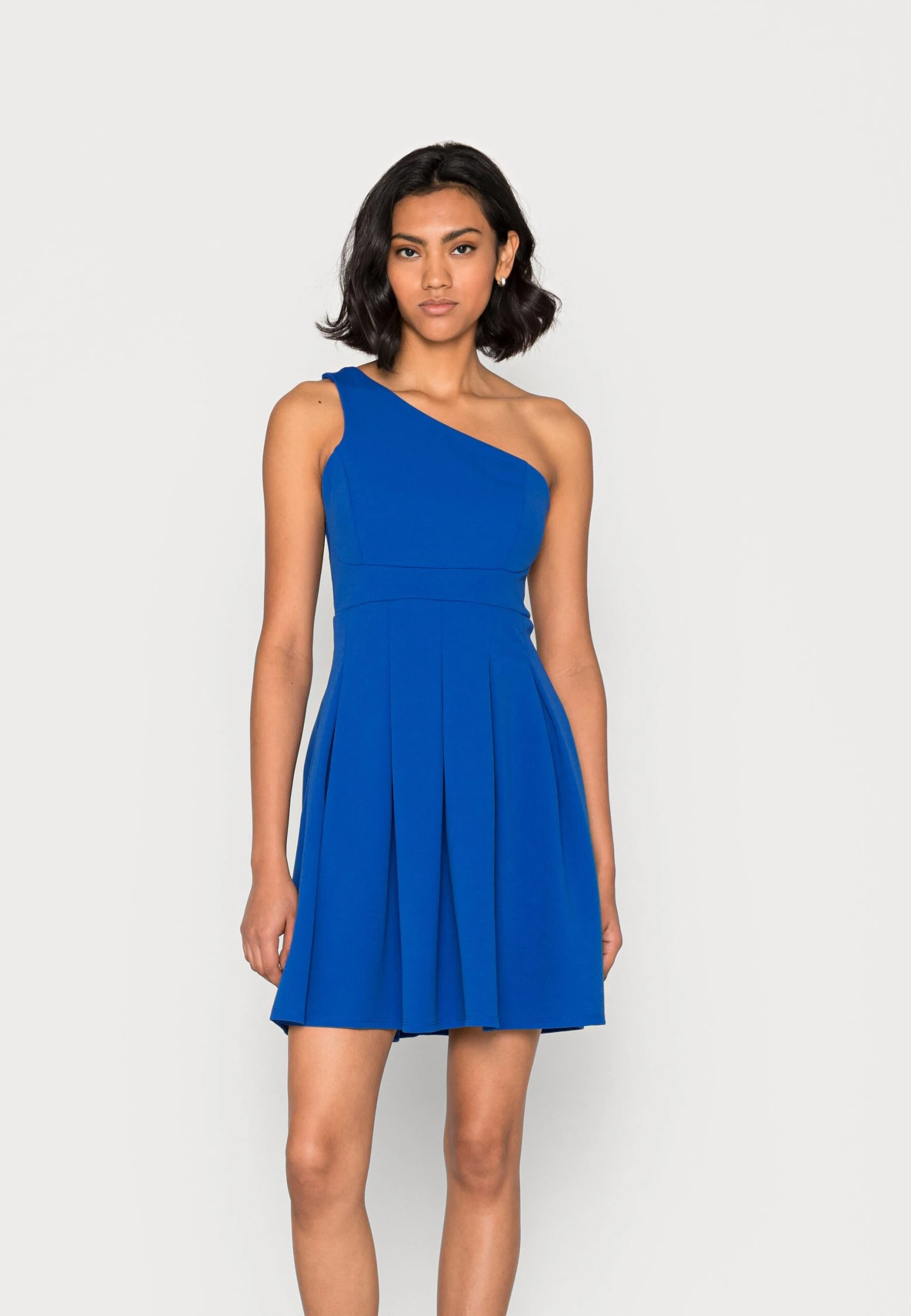 Wal G Frieda One Shoulder Skater Dress - Cocktail Dress / Party Dress - Electric Blue 1 Wal G Frieda One Shoulder Skater Dress - Cocktail Dress / Party Dress - Electric Blue