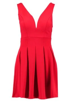 Eloise V Neck Skater Dress - Cocktail Dress / Party Dress - Red 8 Eloise V Neck Skater Dress - Cocktail Dress / Party Dress - Red -Wal G a8f51522afc94592a5c34a539482afa4