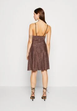 Wal G Exclusive Nye Glitter Mambo Skater - Jersey Dress - Bronze -Wal G b116c2c07025412f8b1db62d5a1edf67