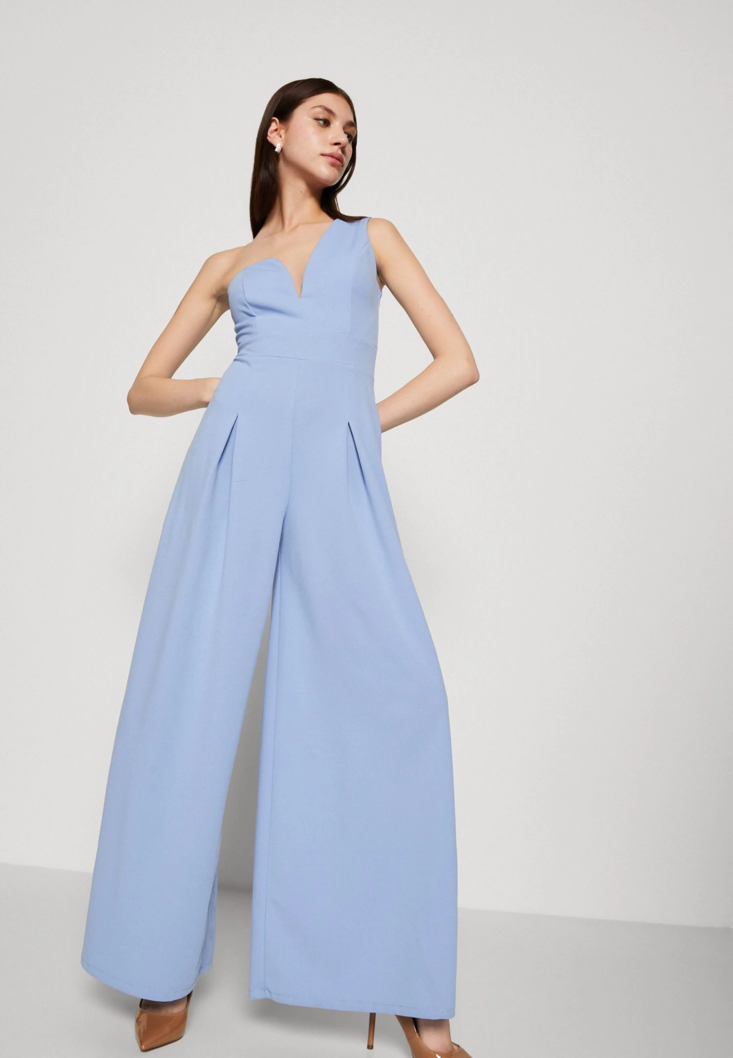 Wal G Gigi Wide Leg Pleat - Jumpsuit - Powder Blue 4 Wal G Gigi Wide Leg Pleat - Jumpsuit - Powder Blue - Image 4