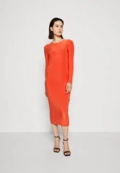 Wal G Dash Panel Midi - Jersey Dress - Orange