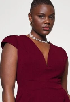 Curve Short Sleeve Plunge Jumpsuit - Jumpsuit - Wine 10 Curve Short Sleeve Plunge Jumpsuit - Jumpsuit - Wine -Wal G b37539e1fdf64c639bd065a525a5b09d