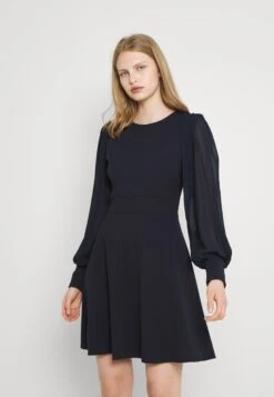 Wal G Kat Sleeve Dress - Day Dress - Navy Blue