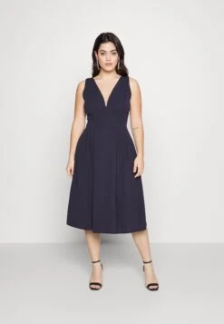 Kandy V Neck Midi - Day Dress - Navy Blue