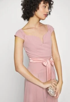 Teo V Neck Wide Leg Bow - Jumpsuit - Blush Pink -Wal G c168f3ad853b4358a6de4a1078e245c7