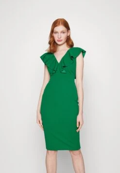 Wal G Himani V Neck Midi Dress - Shift Dress - Leaf Green