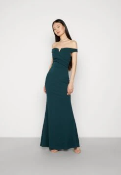 Wal G Kia Off The Shoulder Maxi Dress - Occasion Wear - Forest Green
