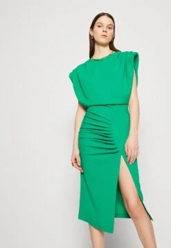Wal G Cruise Collection Roxy Power Shoulder Midi - Cocktail Dress / Party Dress - Leaf Green -Wal G dda5edce93e44cdeb49071c30c2853f8