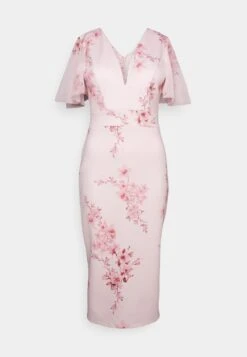 Wal G Wedding Jamie Flare Sleeve Midi - Shift Dress - Pink -Wal G e29c81b2bccc4a7ba596d0e8c75d653d