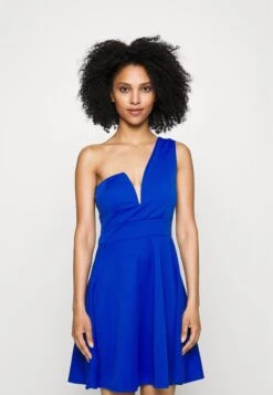 Annie Shoulder Skater Dress - Cocktail Dress / Party Dress - Electric Blue