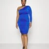 Betty One Sleeve Midi - Jersey Dress - Electric Blue