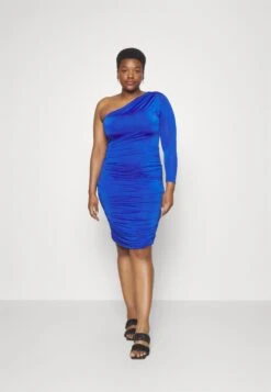 Betty One Sleeve Midi - Jersey Dress - Electric Blue