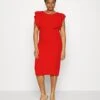 Rusie Ruffle Midi - Cocktail Dress / Party Dress - Red