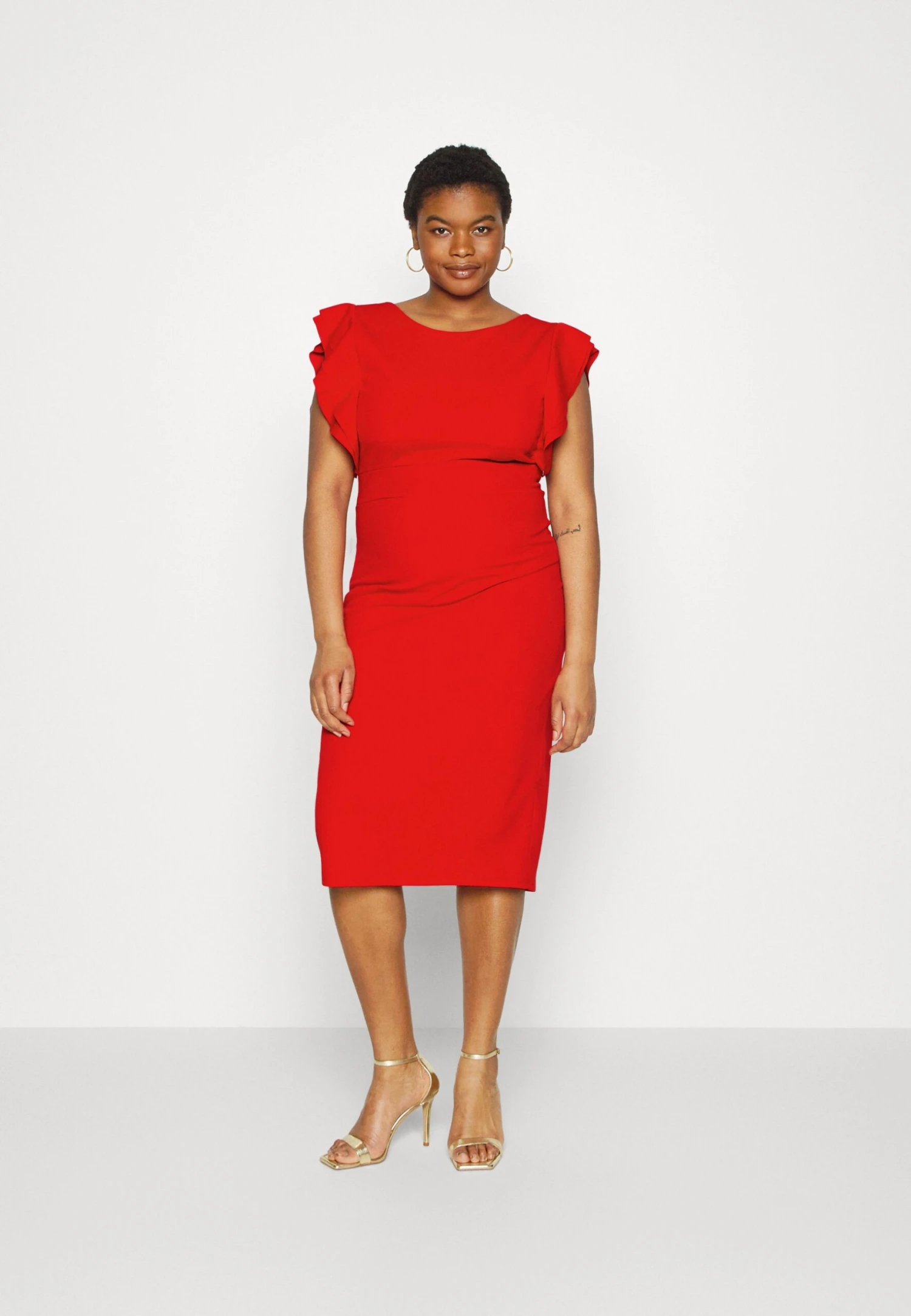 Rusie Ruffle Midi - Cocktail Dress / Party Dress - Red 1 Rusie Ruffle Midi - Cocktail Dress / Party Dress - Red