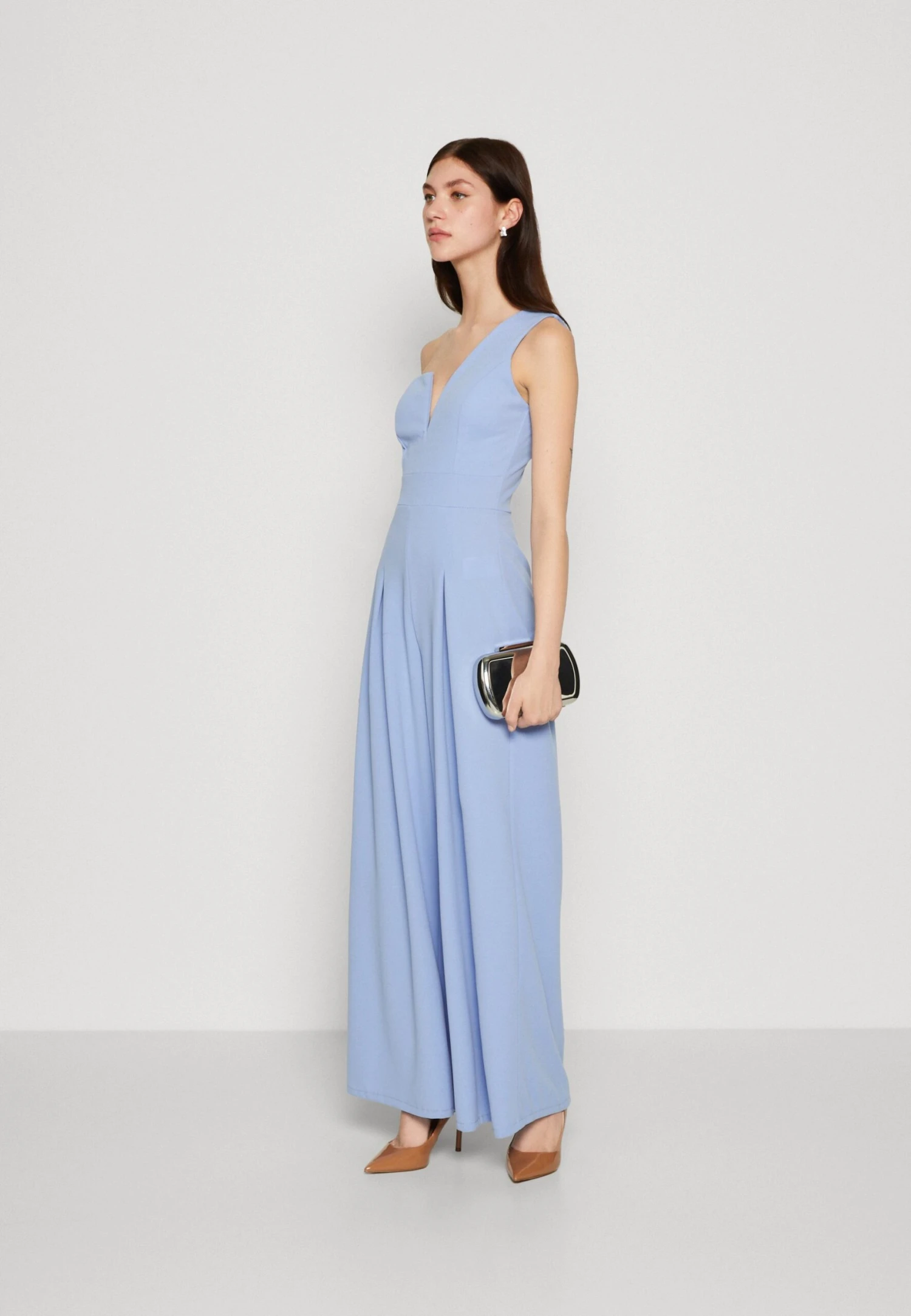 Wal G Gigi Wide Leg Pleat - Jumpsuit - Powder Blue 2 Wal G Gigi Wide Leg Pleat - Jumpsuit - Powder Blue - Image 2