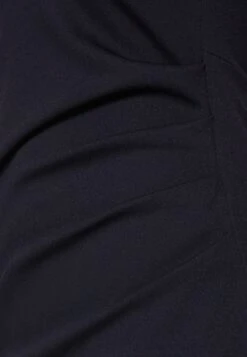 Wal G Puff Sleeve Midi Dress - Shift Dress - Navy Blue -Wal G f2cd470c98f4459fb9b0e3751062d8de