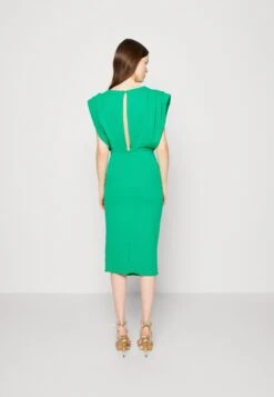 Wal G Cruise Collection Roxy Power Shoulder Midi - Cocktail Dress / Party Dress - Leaf Green -Wal G f9594ed6fb474dd9b205e7e211b8de31