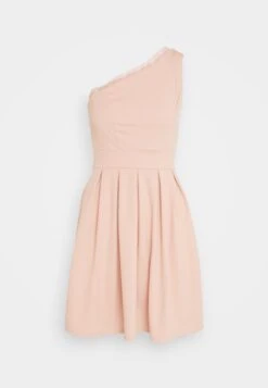 Wal G Vanya One Shoulder Skater Dress - Jersey Dress - Blush Pink -Wal G f9d40fd7e26644eaa3bac012df628079