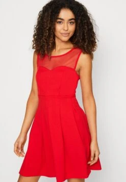 Wal G Tina Skater - Jersey Dress - Red -Wal G fb64597ca7be4604ab58e892c2e54248