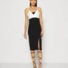 Wal G Lulu Contrast Midi - Jersey Dress - Black/White