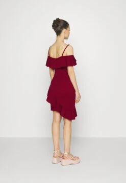 Revra Strappy Frill Skater - Jersey Dress - Berry Wine -Wal G fe373108426f45239789f717ec85af46
