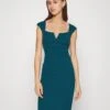 Wal G Nora Midi Dress - Jersey Dress - Dark Teal Blue