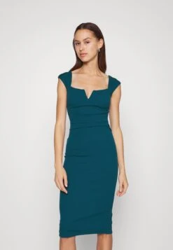 Wal G Nora Midi Dress - Jersey Dress - Dark Teal Blue